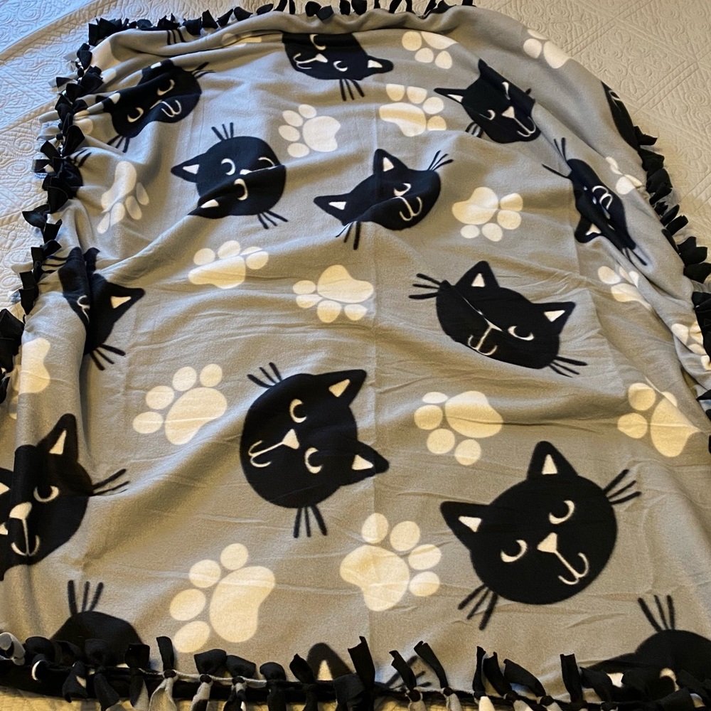 Cat/Kitty No-Sew Blanket 41x46